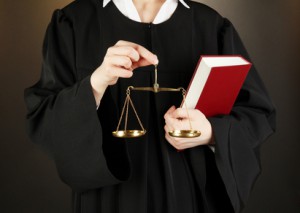 Judge on black background