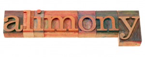 alimony word in letterpress type