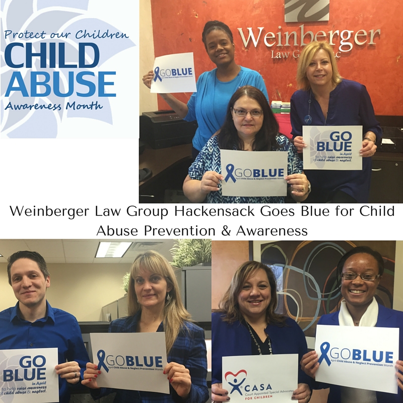 Weinberger Divorce & Family Law Group Hackensack Goes Blue for Child Abuse Prevention & Awareness