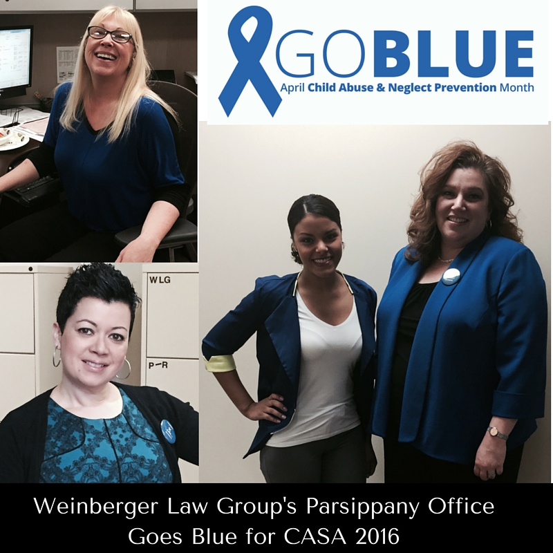 Weinberger Divorce & Family Law Group's Parsippany Office Goes Blue for CASA 2016